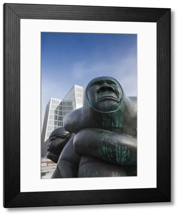 Framed Print : Greenland, Nuuk, Kassassuk Statue, in front of Nuuk Center, tallest building in Greenland Framed Print : Greenland, Nuuk, Kassassuk Statue, in front of Nuuk Center, tallest building in Greenland