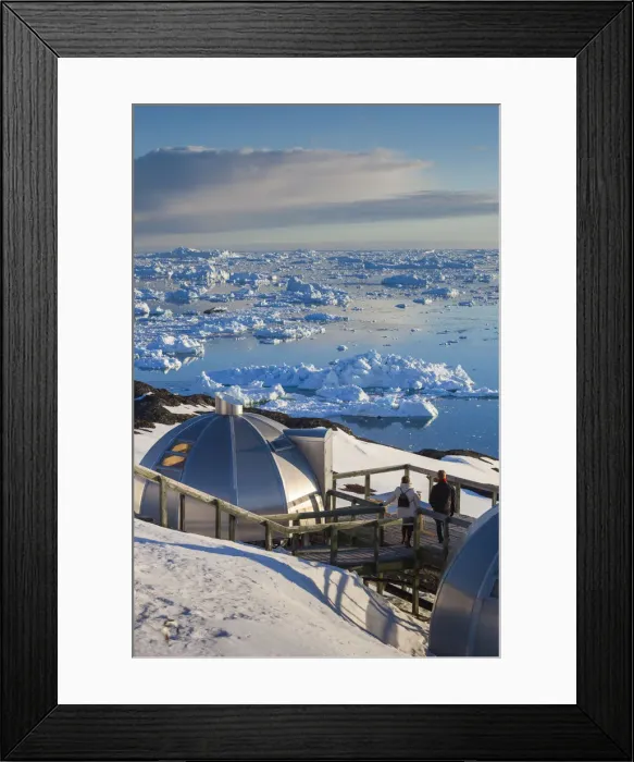 Framed Print : Greenland, Disko Bay, Ilulissat, waterfront igloo houses Framed Print : Greenland, Disko Bay, Ilulissat, waterfront igloo houses