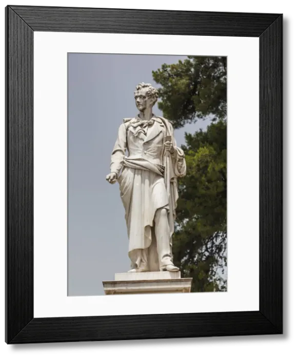 Framed Print : Greece, West Greece Region, Messolonghi, Garden of the Heroes, statue of Lord Byron Framed Print : Greece, West Greece Region, Messolonghi, Garden of the Heroes, statue of Lord Byron