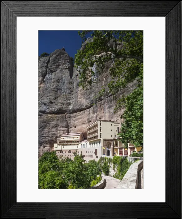 Framed Print : Greece, Peloponese Region, Vouraikou Gorge, Moni Mega Spileo monastery Framed Print : Greece, Peloponese Region, Vouraikou Gorge, Moni Mega Spileo monastery
