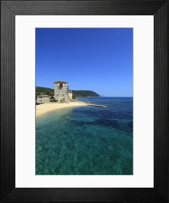 Framed Print : Phospfori tower in Ouranopolis, Athos Peninsula, Mount Athos, Chalkidiki, Greece Framed Print : Phospfori tower in Ouranopolis, Athos Peninsula, Mount Athos, Chalkidiki, Greece