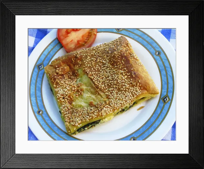 Framed Print : Greek Cuisine. Spanokopita. Spinach and Cheese Pie Framed Print : Greek Cuisine. Spanokopita. Spinach and Cheese Pie