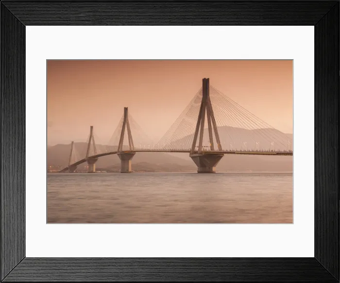 Framed Print : Greece, Peloponese Region, Gulf of Corinth, Patra-area, Rio Antirio Bridge Framed Print : Greece, Peloponese Region, Gulf of Corinth, Patra-area, Rio Antirio Bridge