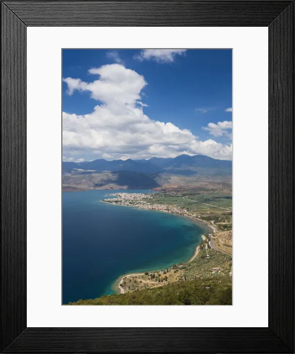 Framed Print : Greece, Central Greece Region, Itea of town and Gulf of Corinth Framed Print : Greece, Central Greece Region, Itea of town and Gulf of Corinth