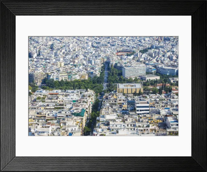 Framed Print : Greece, Attica, Athens, View of Athens from Lykavittos Hill