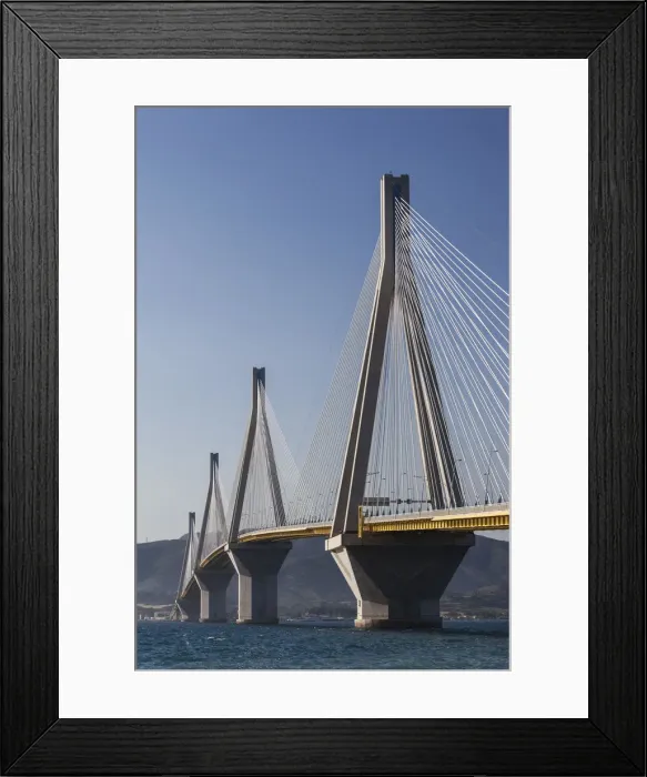 Framed Print : Greece, Peloponese Region, Gulf of Corinth, Patra-area, Rio Antirio Bridge Framed Print : Greece, Peloponese Region, Gulf of Corinth, Patra-area, Rio Antirio Bridge