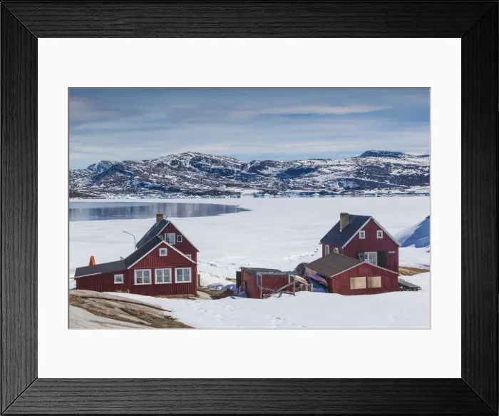 Framed Print : Greenland, Disko Bay, Oqaatsut, village buildings Framed Print : Greenland, Disko Bay, Oqaatsut, village buildings