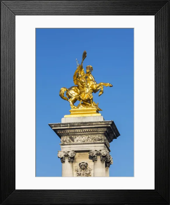 Framed Print : Golden statue on the Pont Alexandre III, Paris, France
