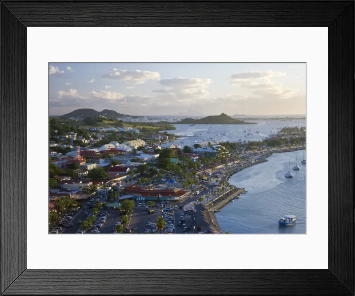 Framed Print : Caribbean, French West Indies, Saint Martin, Marigot from Fort St. Louis Framed Print : Caribbean, French West Indies, Saint Martin, Marigot from Fort St. Louis