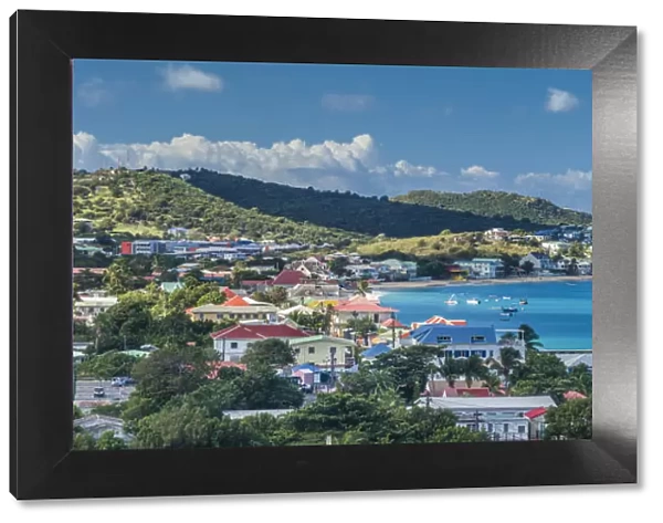 French West Indies, St-Martin, Grand Case, Gourmet Capital of the Caribbean, elevated