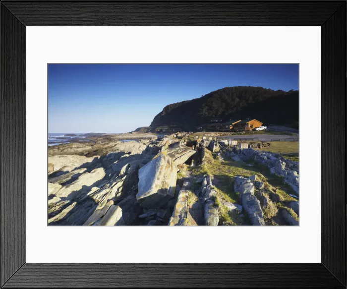 Framed Print : Guest cabins along coastline of Tsitsikamma National Park, Storms River, Eastern Cape Framed Print : Guest cabins along coastline of Tsitsikamma National Park, Storms River, Eastern Cape
