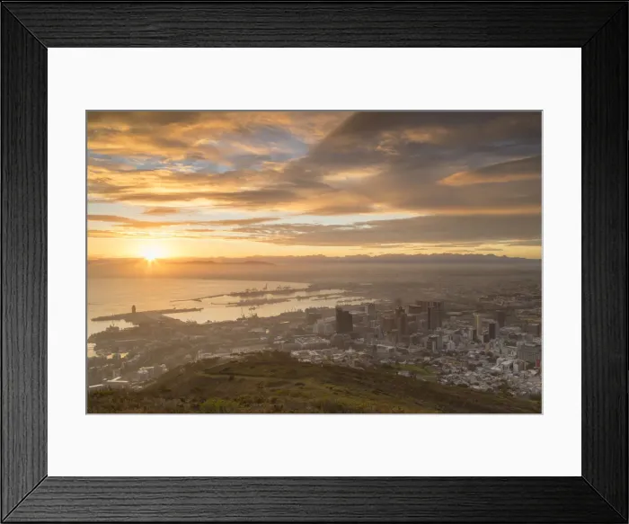 Framed Print : City Bowl at dawn, Cape Town, Western Cape, South Africa Framed Print : City Bowl at dawn, Cape Town, Western Cape, South Africa