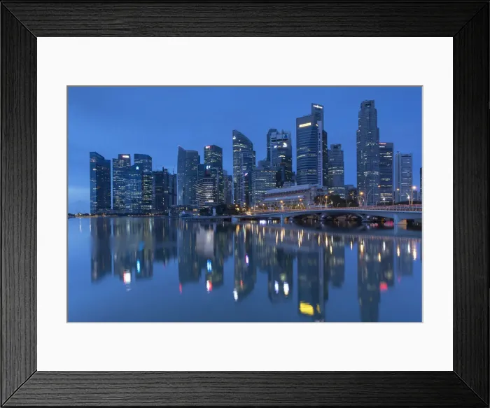Framed Print : Skyscrapers of Central Business District, Marina Bay, Singapore Framed Print : Skyscrapers of Central Business District, Marina Bay, Singapore