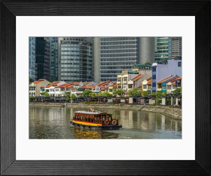 Framed Print : Singapore River and city skyline, Singapore Framed Print : Singapore River and city skyline, Singapore