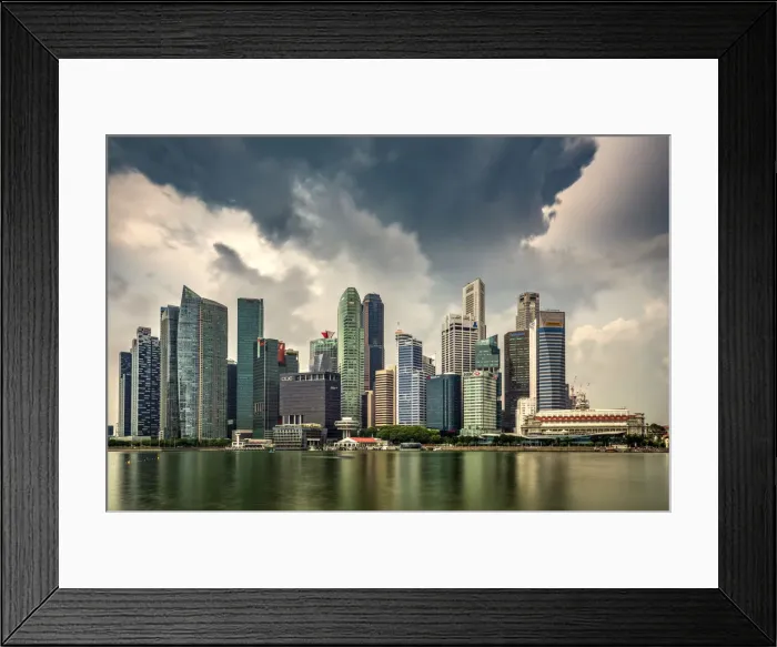 Framed Print : Financial district skyline, Singapore