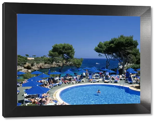 Hotel pool, Cala D Or, Majorca, the Balearic Islands, Spain