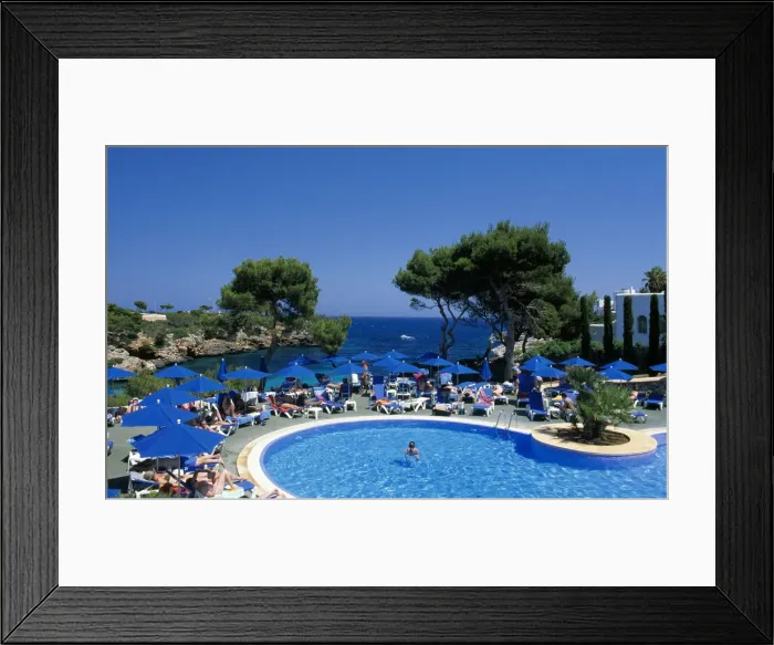 Framed Print : Hotel pool, Cala D Or, Majorca, the Balearic Islands, Spain Framed Print : Hotel pool, Cala D Or, Majorca, the Balearic Islands, Spain