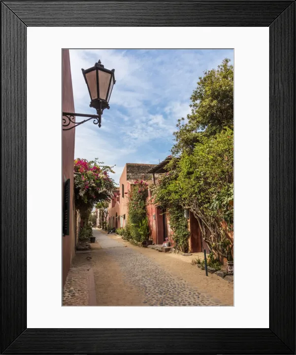 Framed Print : Africa, Senegal, Dakar. A street on the island Goree Framed Print : Africa, Senegal, Dakar. A street on the island Goree