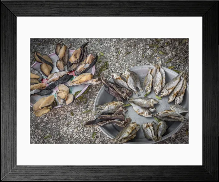 Framed Print : Africa, Senegal, Joal Fadiouth. Dried fish and seafood Framed Print : Africa, Senegal, Joal Fadiouth. Dried fish and seafood