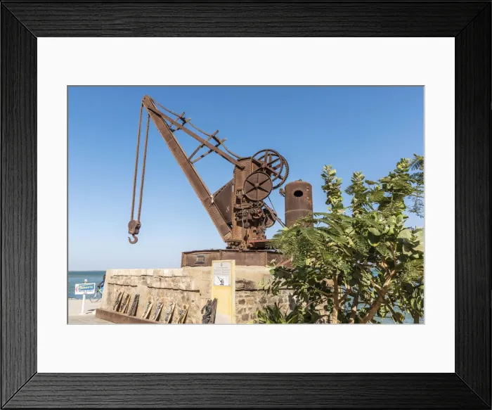 Framed Print : Africa, Senegal, Saint-Louis. An old steam crane Framed Print : Africa, Senegal, Saint-Louis. An old steam crane