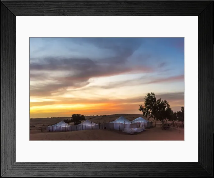 Framed Print : Africa, Senegal, Lompoul. The desert camp Ecolodge Lompoul at sunset Framed Print : Africa, Senegal, Lompoul. The desert camp Ecolodge Lompoul at sunset