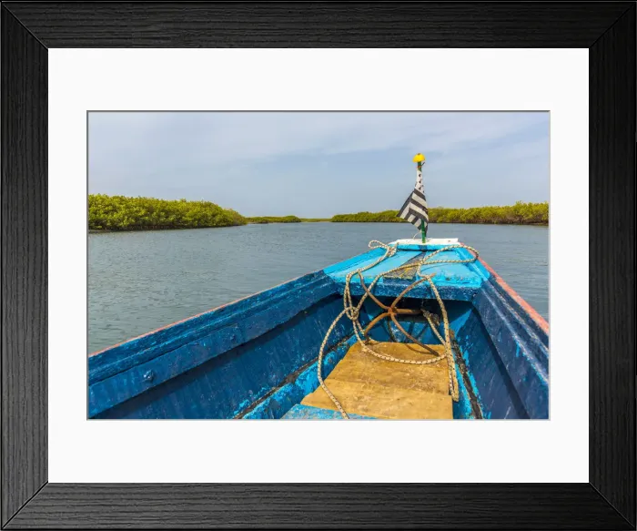 Framed Print : Westafrica, Senegal, Sine-Saloum-Delta. Excursion with a fishing boat Framed Print : Westafrica, Senegal, Sine-Saloum-Delta. Excursion with a fishing boat