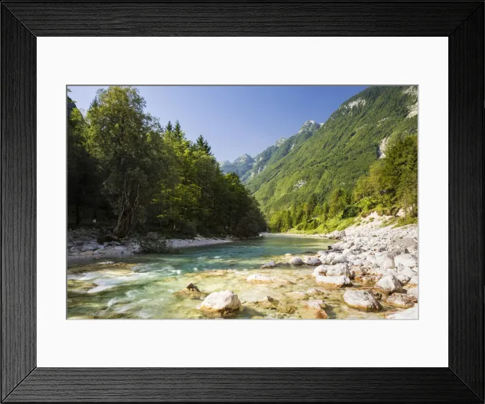 Framed Print : Slovenia, Goriska Region, Bovec. A popular stretch of the Soca River known as Velika Framed Print : Slovenia, Goriska Region, Bovec. A popular stretch of the Soca River known as Velika