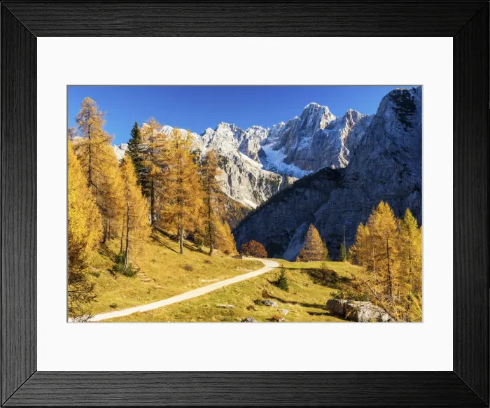 Framed Print : Julian Alps in Autumn, near Kranjska Gora, Slovenia, Europe