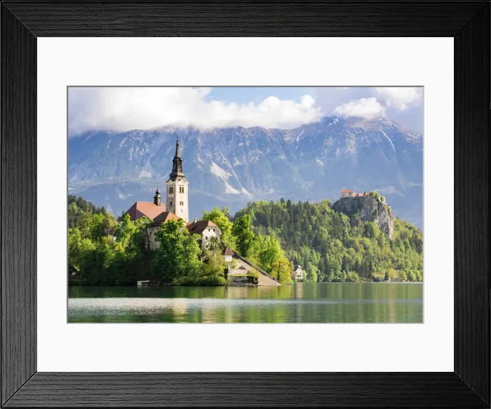 Framed Print : Slovenia, Bled, Lake Bled and Julian Alps Framed Print : Slovenia, Bled, Lake Bled and Julian Alps