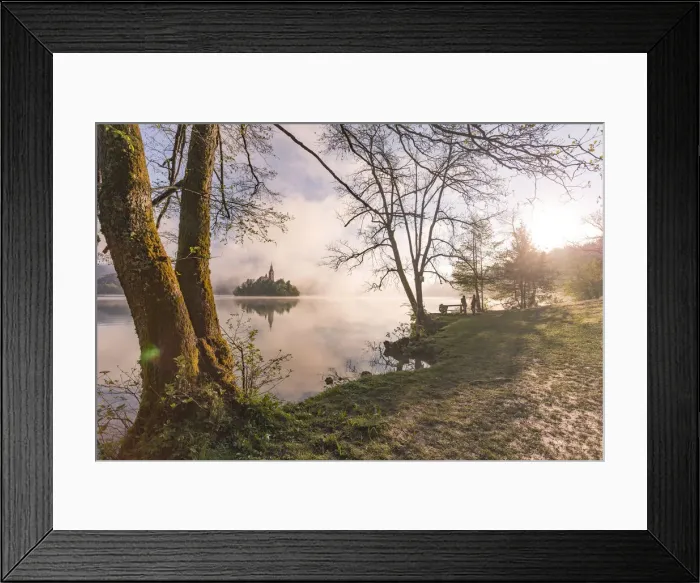 Framed Print : Bled Lake, Slovenia. Sunrise over the misty island Framed Print : Bled Lake, Slovenia. Sunrise over the misty island