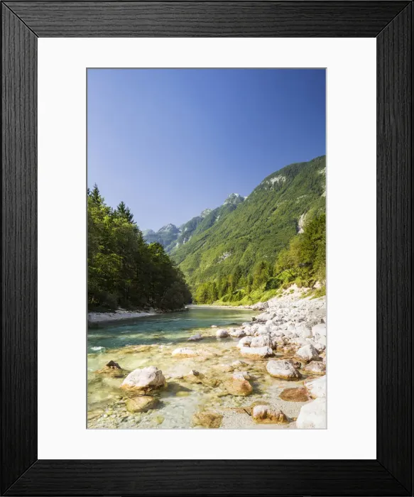 Framed Print : Slovenia, Goriska Region, Bovec. A popular stretch of the Soca River known as Velika Framed Print : Slovenia, Goriska Region, Bovec. A popular stretch of the Soca River known as Velika
