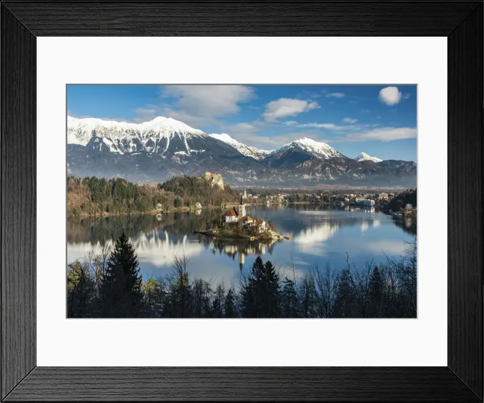 Framed Print : Top view over Lake Bled, Upper Carniola, Slovenia