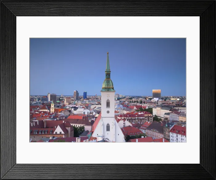 Framed Print : View of St Martins Cathedral and city skyline, Bratislava, Slovakia Framed Print : View of St Martins Cathedral and city skyline, Bratislava, Slovakia