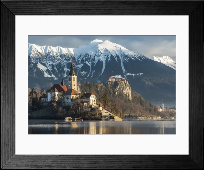 Framed Print : Morning sunlight over Church of the Assumption of Mary, Lake Bled, Upper Carniola Framed Print : Morning sunlight over Church of the Assumption of Mary, Lake Bled, Upper Carniola