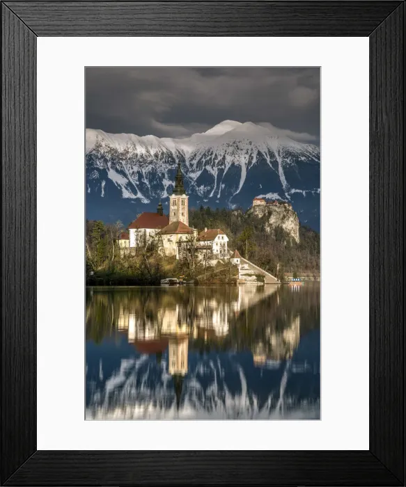 Framed Print : Afternoon sunlight over Church of the Assumption of Mary, Lake Bled, Upper Carniola Framed Print : Afternoon sunlight over Church of the Assumption of Mary, Lake Bled, Upper Carniola