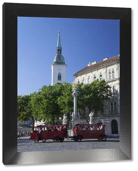 Tourist bus in Rybne Square, Bratislava, Slovakia