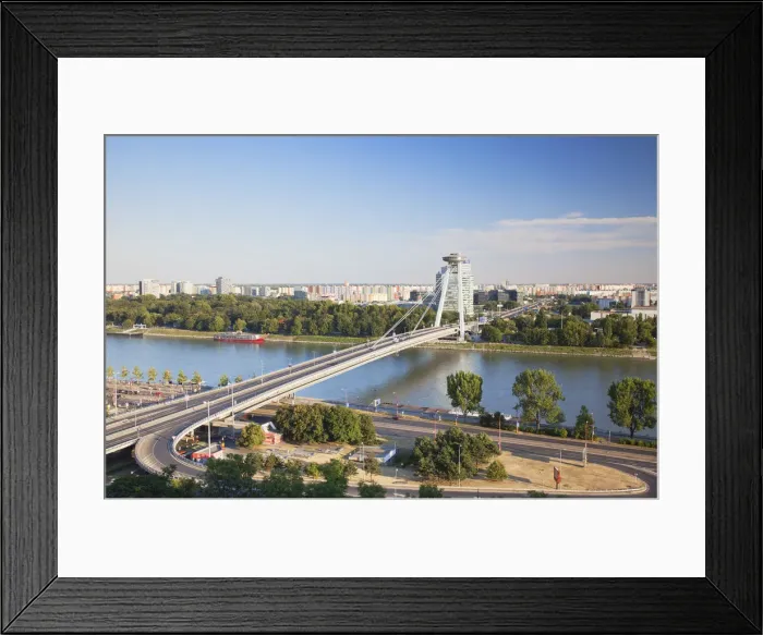 Framed Print : View of New Bridge, Bratislava, Slovakia Framed Print : View of New Bridge, Bratislava, Slovakia
