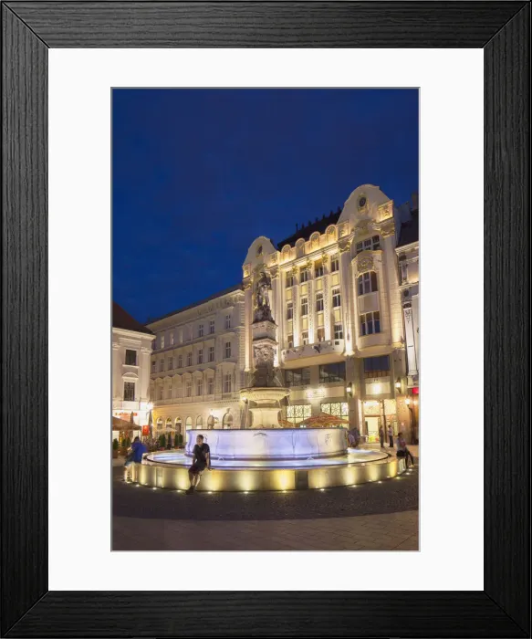Framed Print : Hlavne Nam (Main Square) at dusk, Bratislava, Slovakia Framed Print : Hlavne Nam (Main Square) at dusk, Bratislava, Slovakia