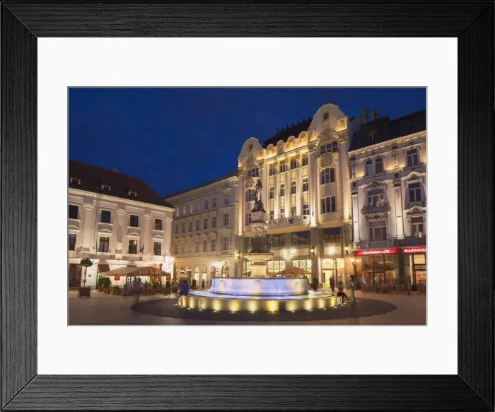 Framed Print : Hlavne Nam (Main Square) at dusk, Bratislava, Slovakia Framed Print : Hlavne Nam (Main Square) at dusk, Bratislava, Slovakia