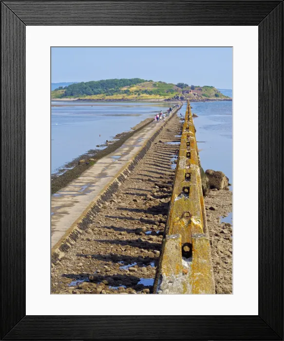 Framed Print : UK, Scotland, Lothian, Edinburgh Area, Cramond, Causeway and Pylons leading to Framed Print : UK, Scotland, Lothian, Edinburgh Area, Cramond, Causeway and Pylons leading to