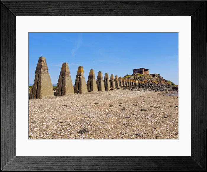 Framed Print : UK, Scotland, Lothian, Edinburgh Area, Cramond, Causeway and Pylons leading to Framed Print : UK, Scotland, Lothian, Edinburgh Area, Cramond, Causeway and Pylons leading to
