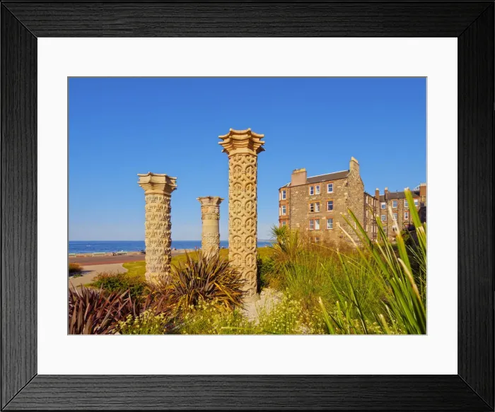Framed Print : UK, Scotland, Lothian, Edinburgh, Portobello, Columns on Promenade