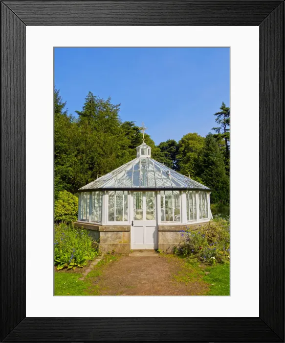 Framed Print : UK, Scotland, Lothian, Edinburgh, View of the Glasshouse in the Lauriston Castle Gardens Framed Print : UK, Scotland, Lothian, Edinburgh, View of the Glasshouse in the Lauriston Castle Gardens