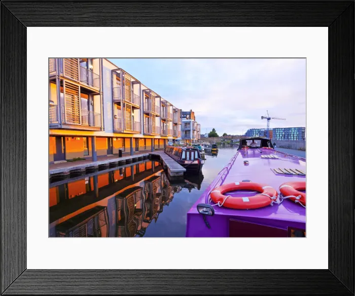 Framed Print : UK, Scotland, Lothian, Edinburgh, Edinburgh Quay and the Lochrin Basin, Boats on Framed Print : UK, Scotland, Lothian, Edinburgh, Edinburgh Quay and the Lochrin Basin, Boats on