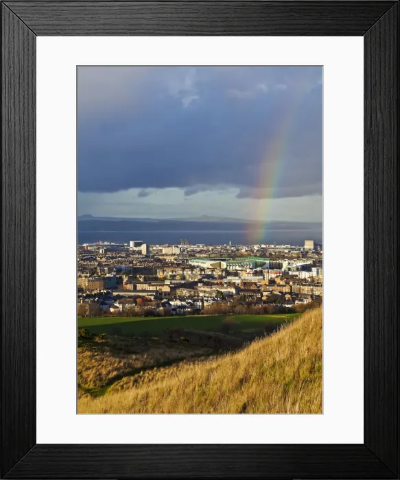 Framed Print : UK, Scotland, Lothian, Edinburgh, Holyrood Park, View towarth Leith and Firth of Forth Framed Print : UK, Scotland, Lothian, Edinburgh, Holyrood Park, View towarth Leith and Firth of Forth