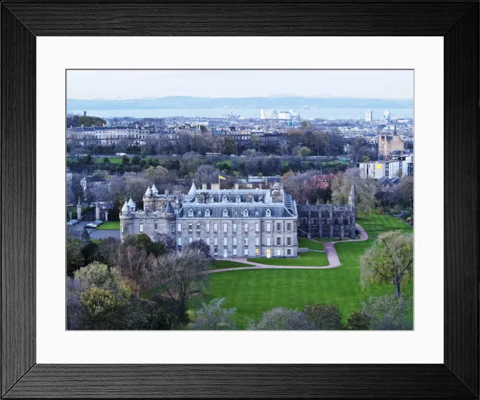 Framed Print : UK, Scotland, Lothian, Edinburgh, Holyrood, Twilight view of the Palace of Holyroodhouse Framed Print : UK, Scotland, Lothian, Edinburgh, Holyrood, Twilight view of the Palace of Holyroodhouse