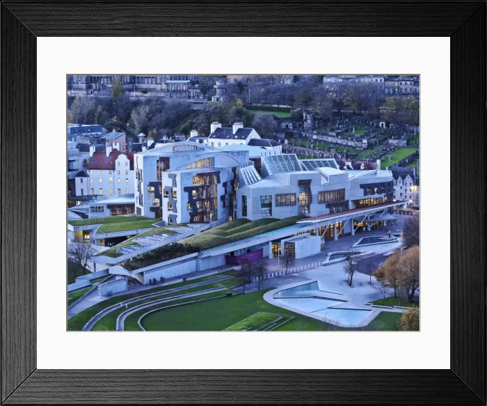 Framed Print : UK, Scotland, Lothian, Edinburgh, Twilight view of the Scottish Parliament Building Framed Print : UK, Scotland, Lothian, Edinburgh, Twilight view of the Scottish Parliament Building