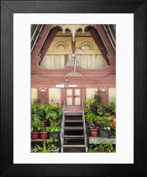 Framed Print : Indonesia, Sumatra, Samosir Island, Lake Toba, Tomok, Traditional Batak wooden houses Framed Print : Indonesia, Sumatra, Samosir Island, Lake Toba, Tomok, Traditional Batak wooden houses