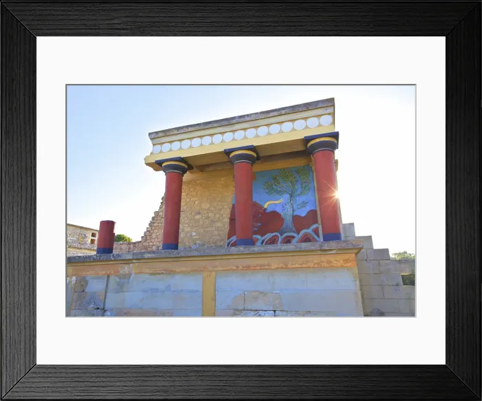 Framed Print : North Entrance With A Charging Bull And Olive Tree Fresco, The Minoan Palace Of Knossos Framed Print : North Entrance With A Charging Bull And Olive Tree Fresco, The Minoan Palace Of Knossos