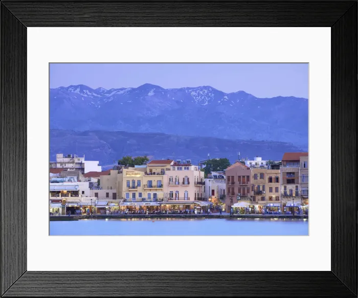 Framed Print : The Venetian Harbour at Dusk, Chania, Crete, Greek Islands, Greece, Europe Framed Print : The Venetian Harbour at Dusk, Chania, Crete, Greek Islands, Greece, Europe